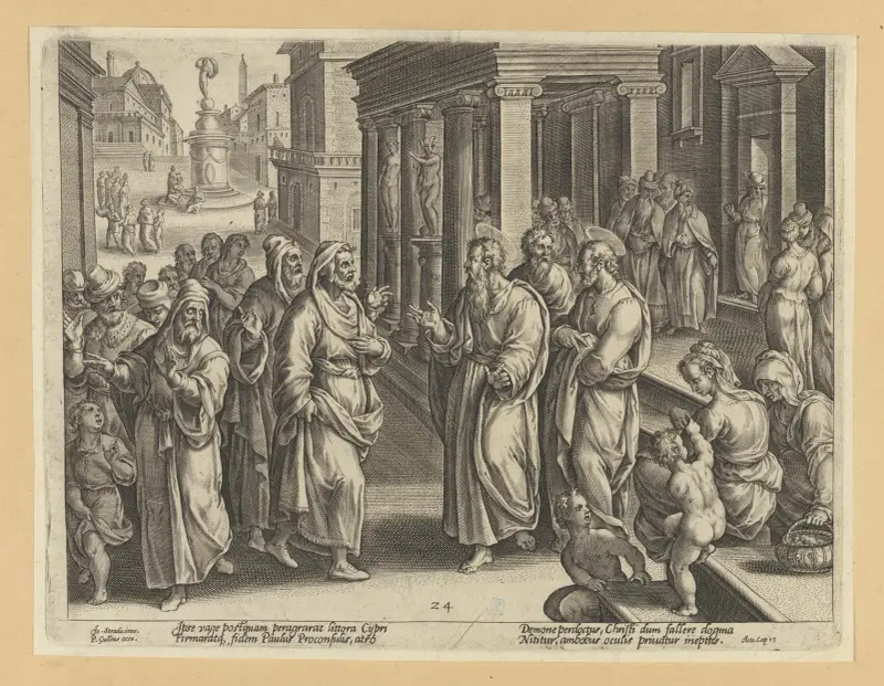 The Blinding of Elymas av Jan van der Straet (Stradanus)