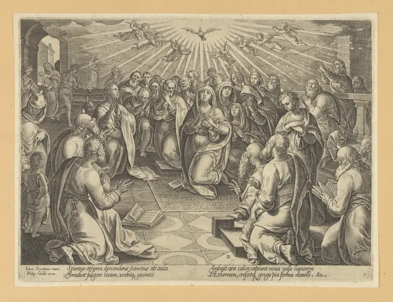 Den helige Andes nedstigande av Jan van der Straet (Stradanus)