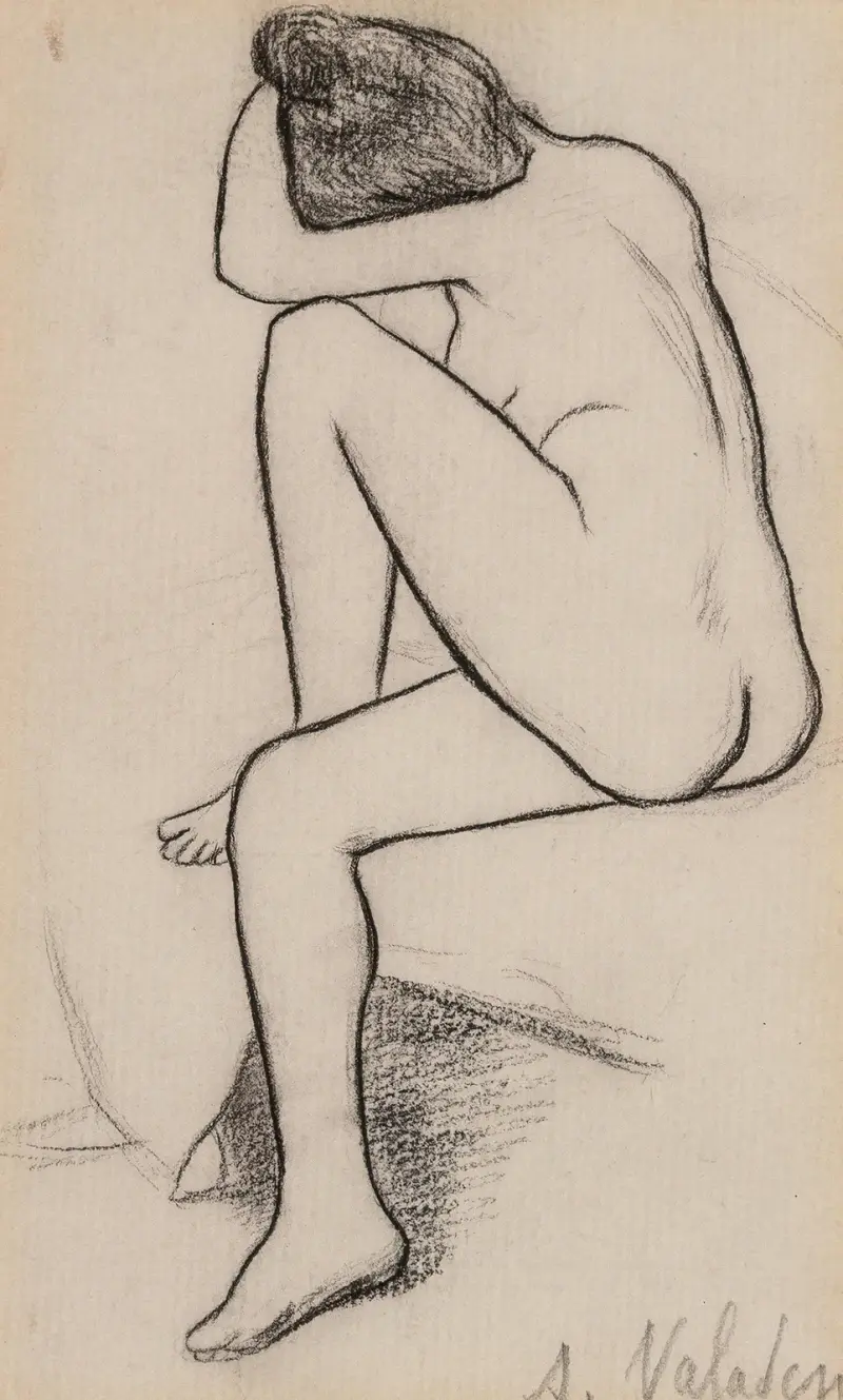 Sittande naken kvinna av Suzanne Valadon