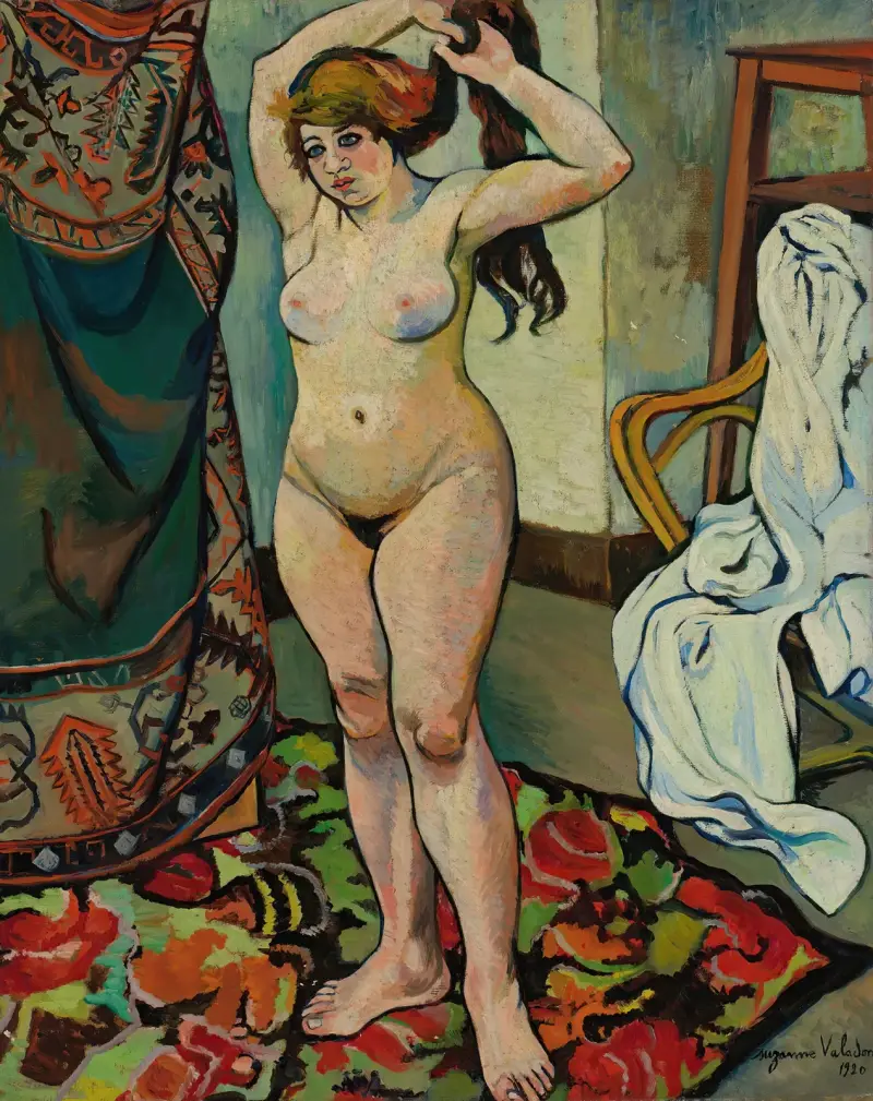 Gilbert nackt, sich kämmend von Suzanne Valadon
