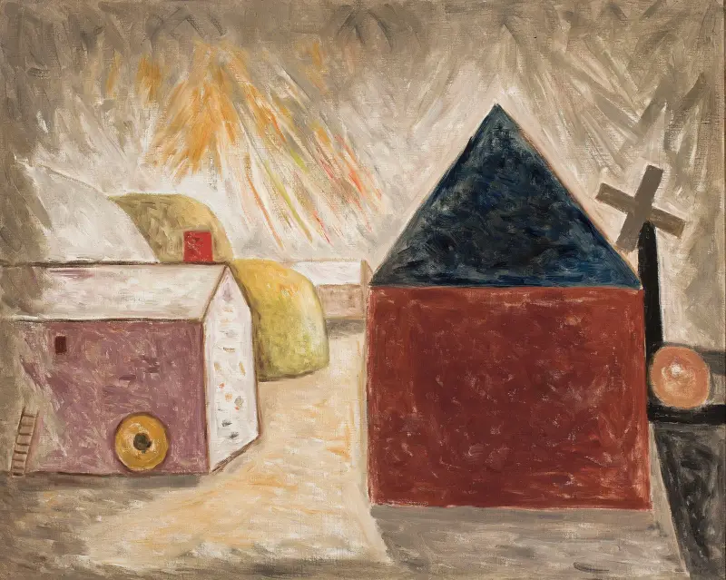 Hinterhof im Sonnenschein von Tadeusz Makowski
