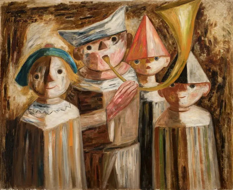 Fyra barn med trumpet av Tadeusz Makowski