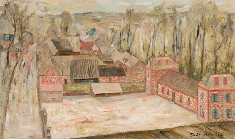 View of a small town av Tadeusz Makowski