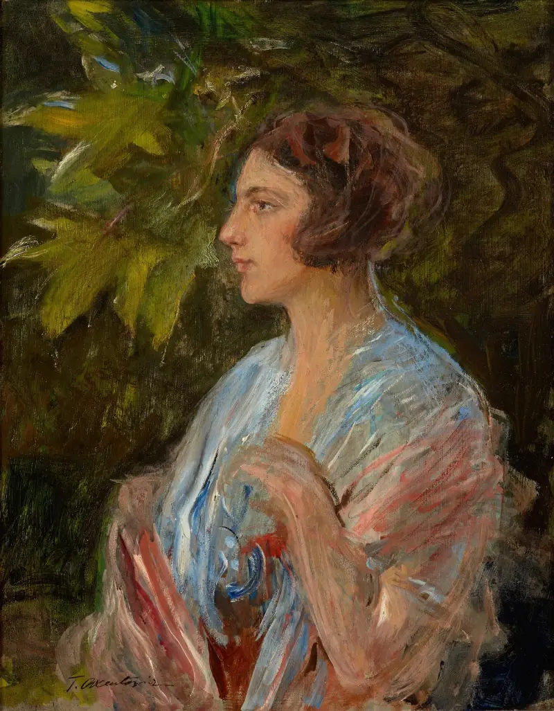 Porträtt av en dam av Teodor Axentowicz