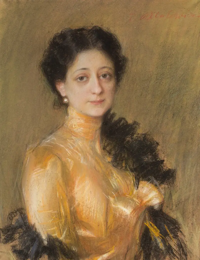 Porträtt av fru Żaneta Poznańska av Teodor Axentowicz