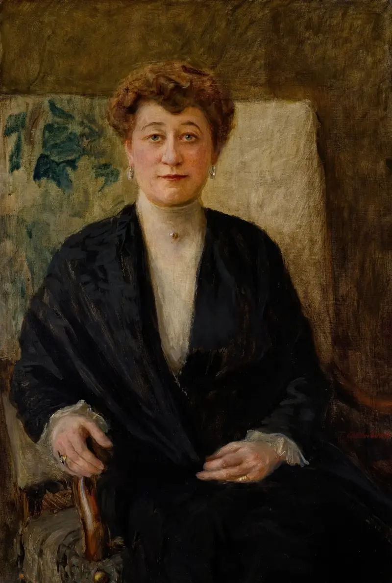 Porträtt av Zofia Dolińska, född Niesiołowska av Teodor Axentowicz