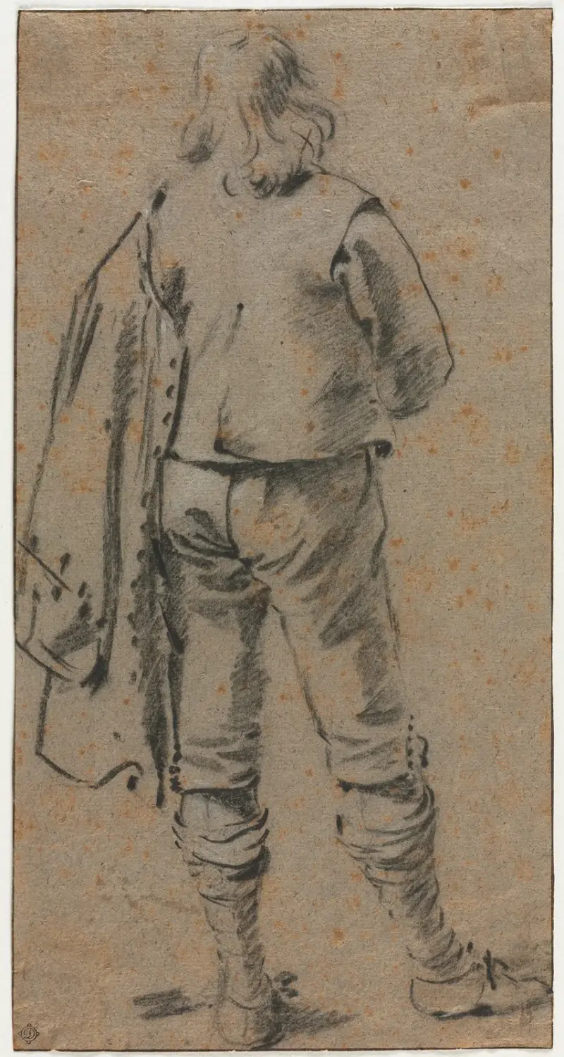 A Man Standing Seen from the Back av Gerard ter Borch