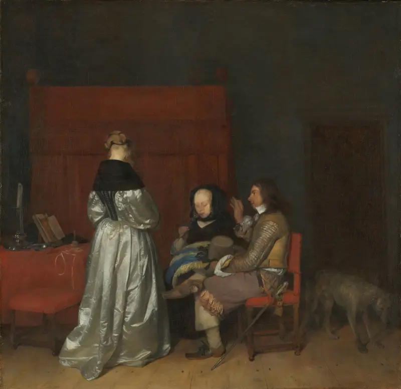 Gallant Conversation, Known as ‘The Paternal Admonition’ av Gerard ter Borch