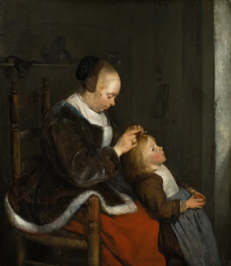 Hunting for Lice av Gerard ter Borch