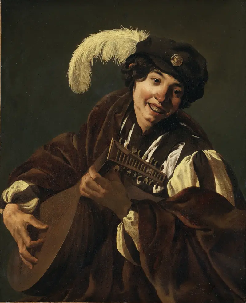 Chlapec hrající na loutnu, Hendrick Ter Brugghen