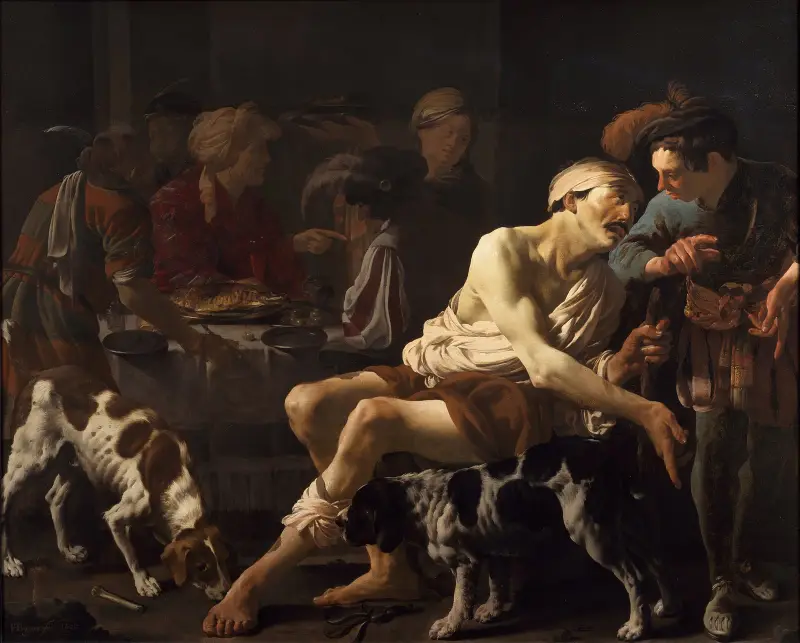 Der reiche Mann und der arme Lazarus von Hendrick Ter Brugghen
