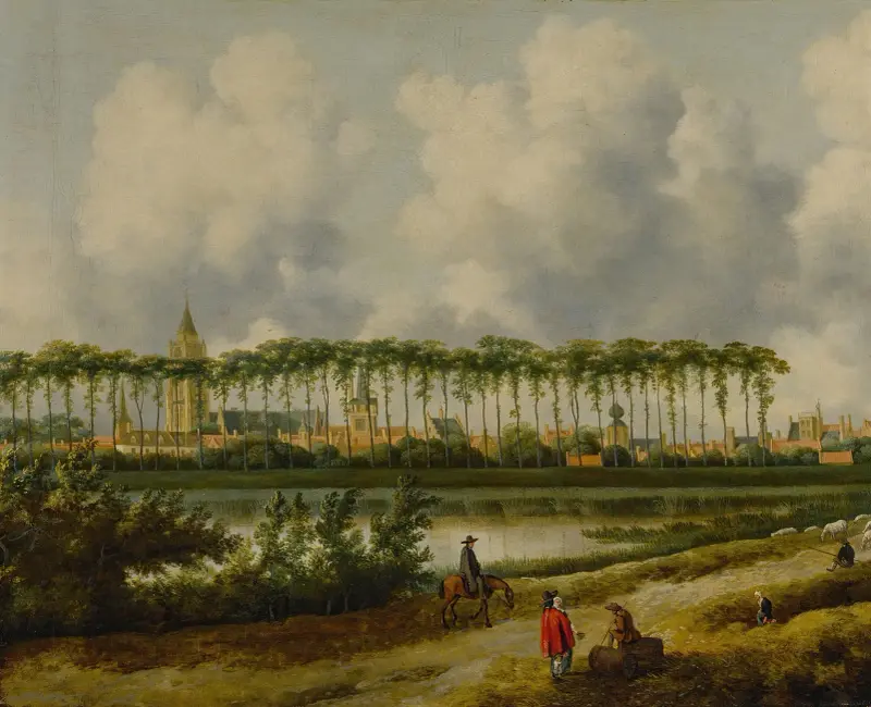 Utsikt över Gorinchem från sydväst av Jan Van Kessel The Elder