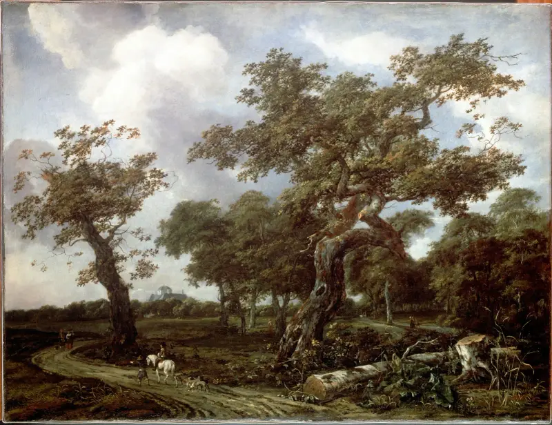 En skog nära Haag, med utsikt mot Huis ten Bosch av Jan Van Kessel The Elder