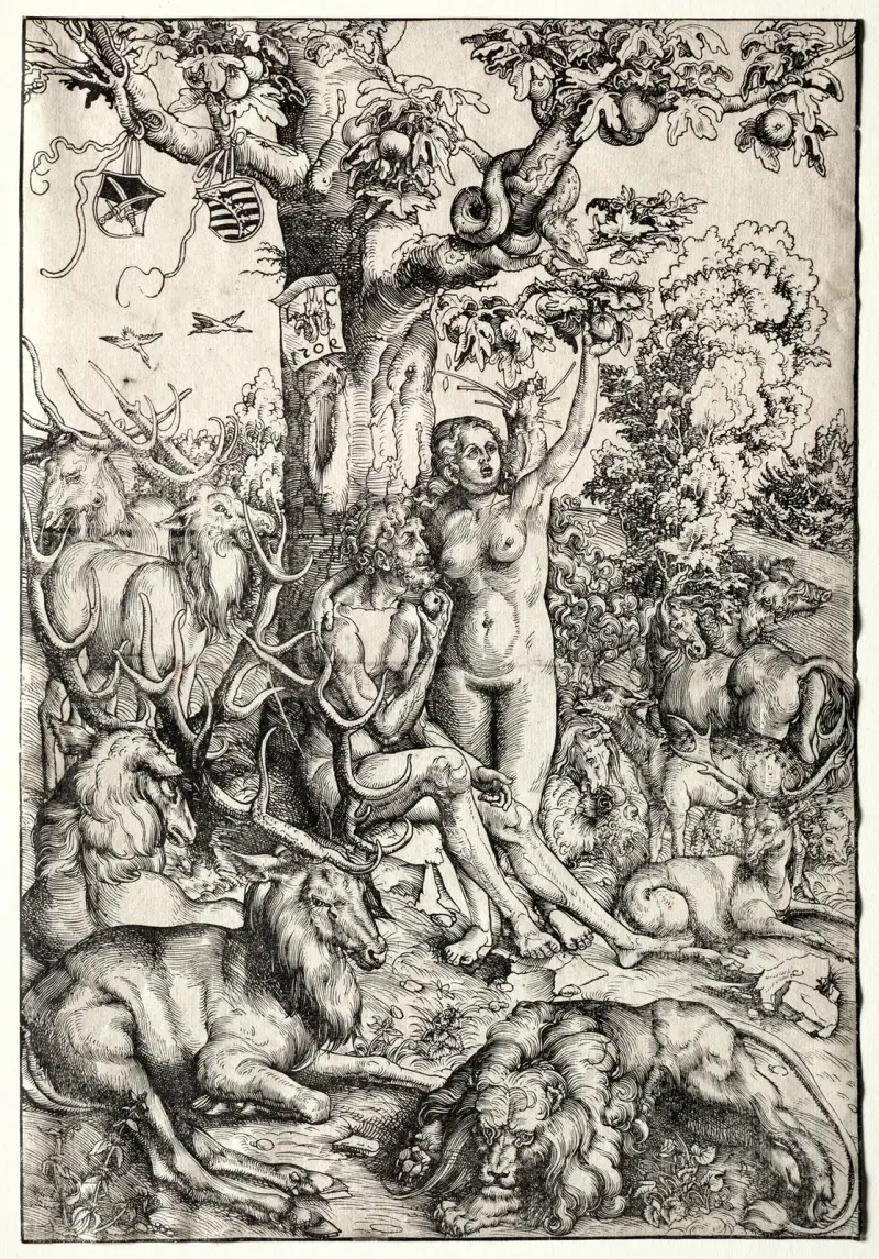 Adam och Eva i paradiset, 1509 av Lucas Cranach the Elder