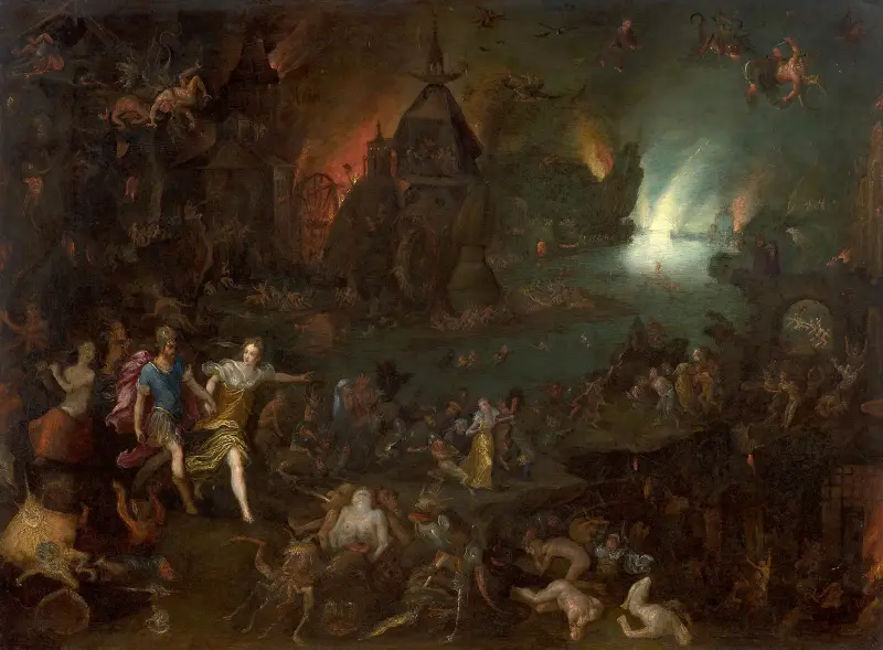Aeneas and Sibyl in the Underworld av Jan Brueghel The Elder