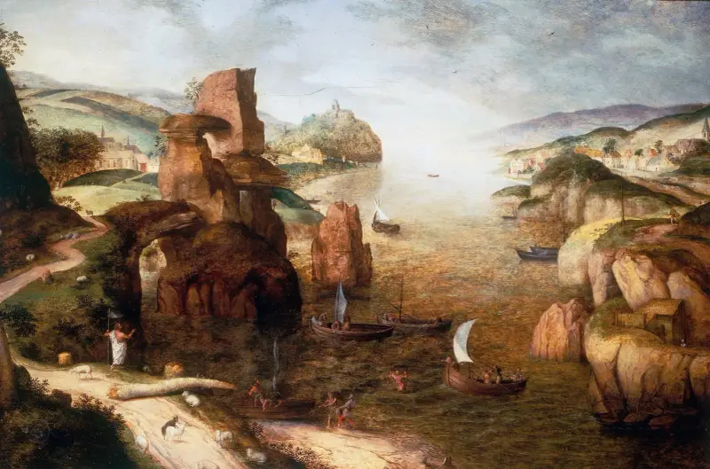 Kristus och apostlarna vid Galileiska sjön av Pieter Bruegel The Elder