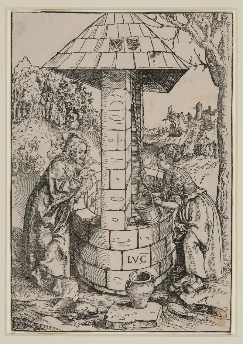 Kristus och kvinnan från Samarien av Lucas Cranach the Elder