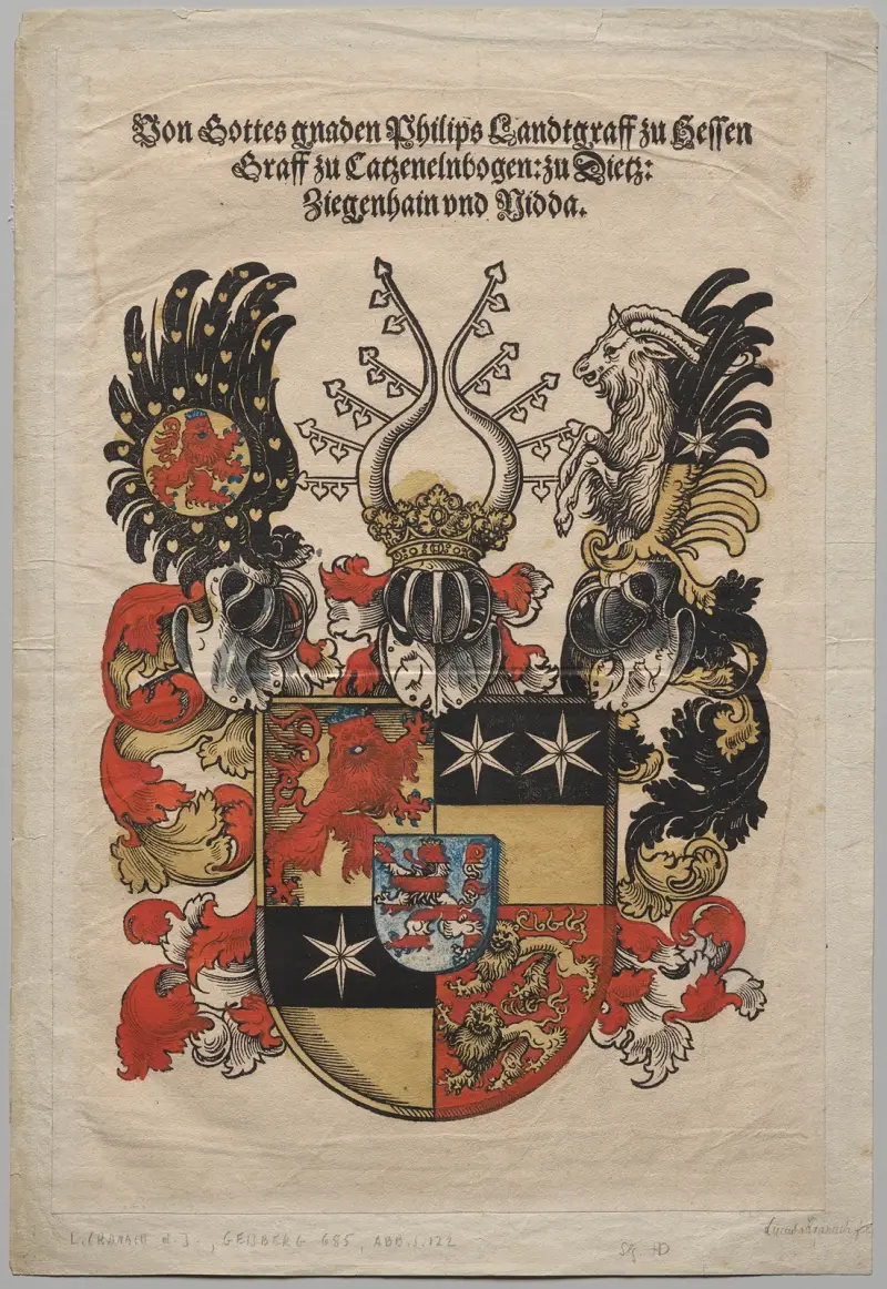 Filip av Hessens vapen av Lucas Cranach the Elder