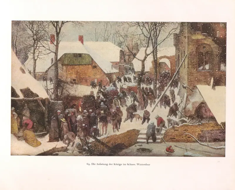 Konungarnas tillbedjan i snö av Pieter Bruegel The Elder