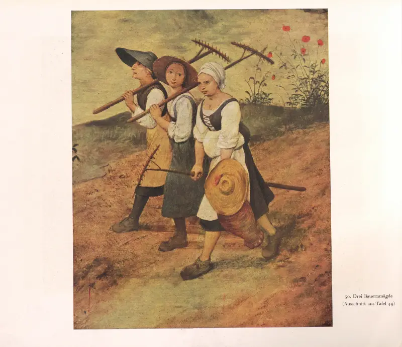 Trzy wiejskie dziewki, Pieter Bruegel The Elder