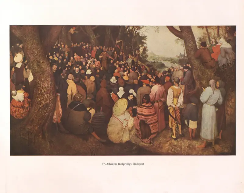 Johannes der Täufer predigt in der Wüste von Pieter Bruegel The Elder