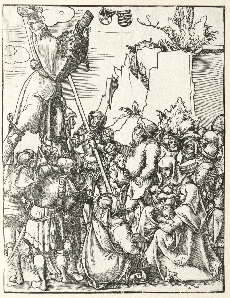 Sankt Andreas martyrium av Lucas Cranach the Elder