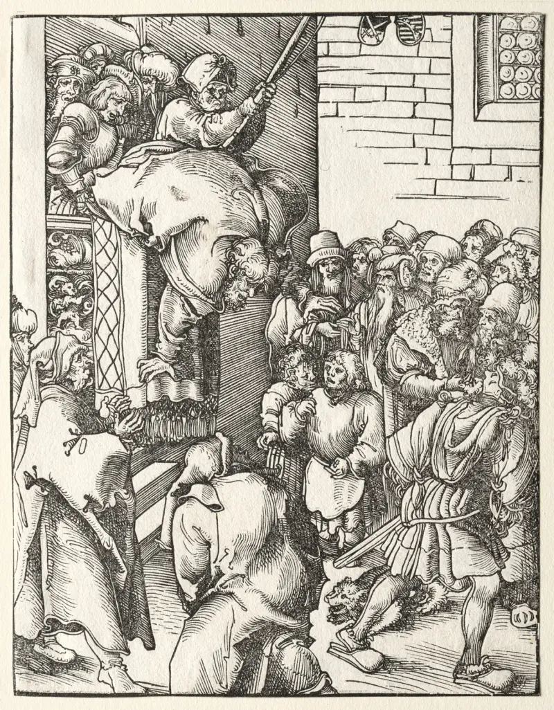 Jakob den yngres martyrium av Lucas Cranach the Elder