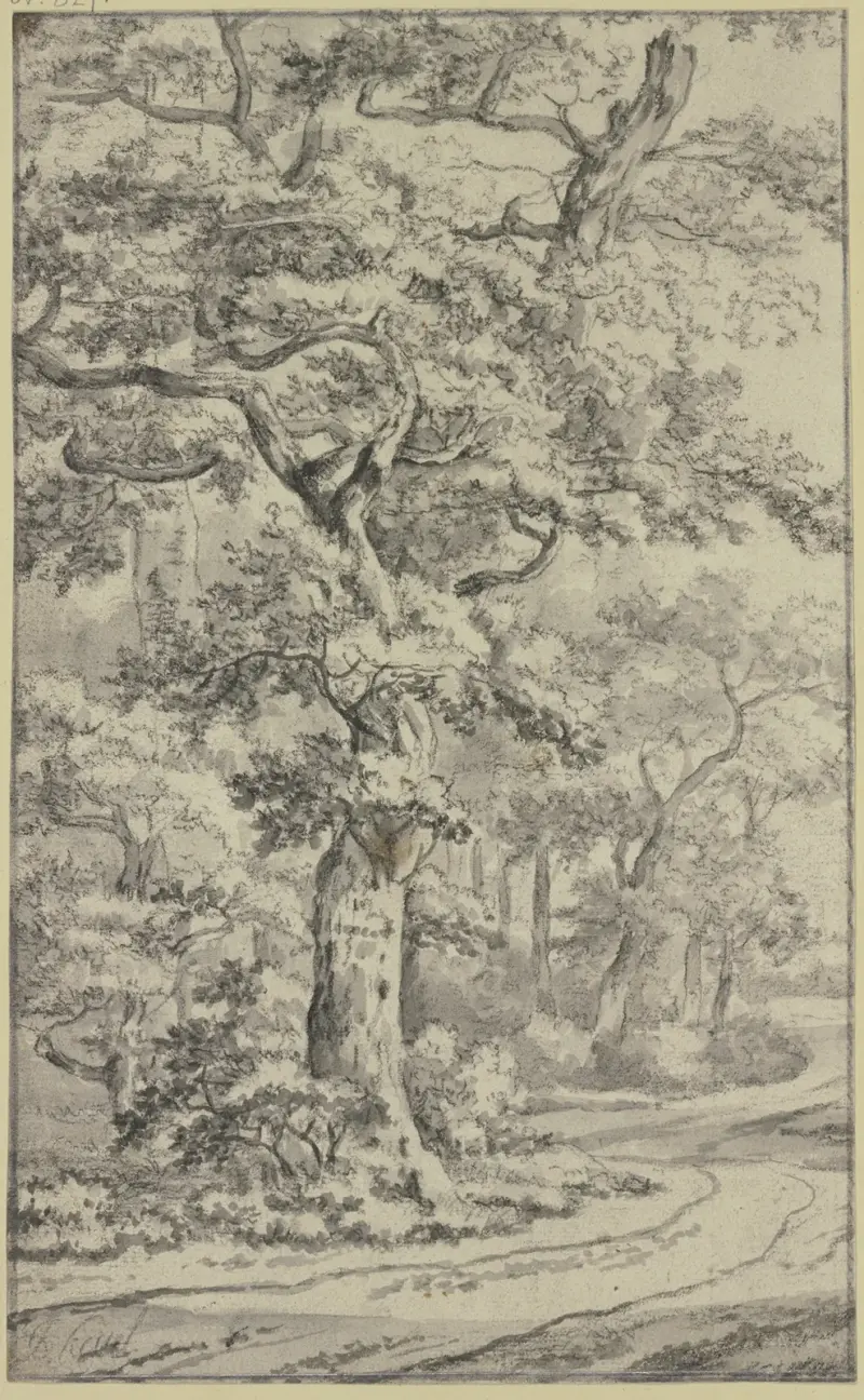 Weg neben Eichen von Jan Van Kessel The Elder