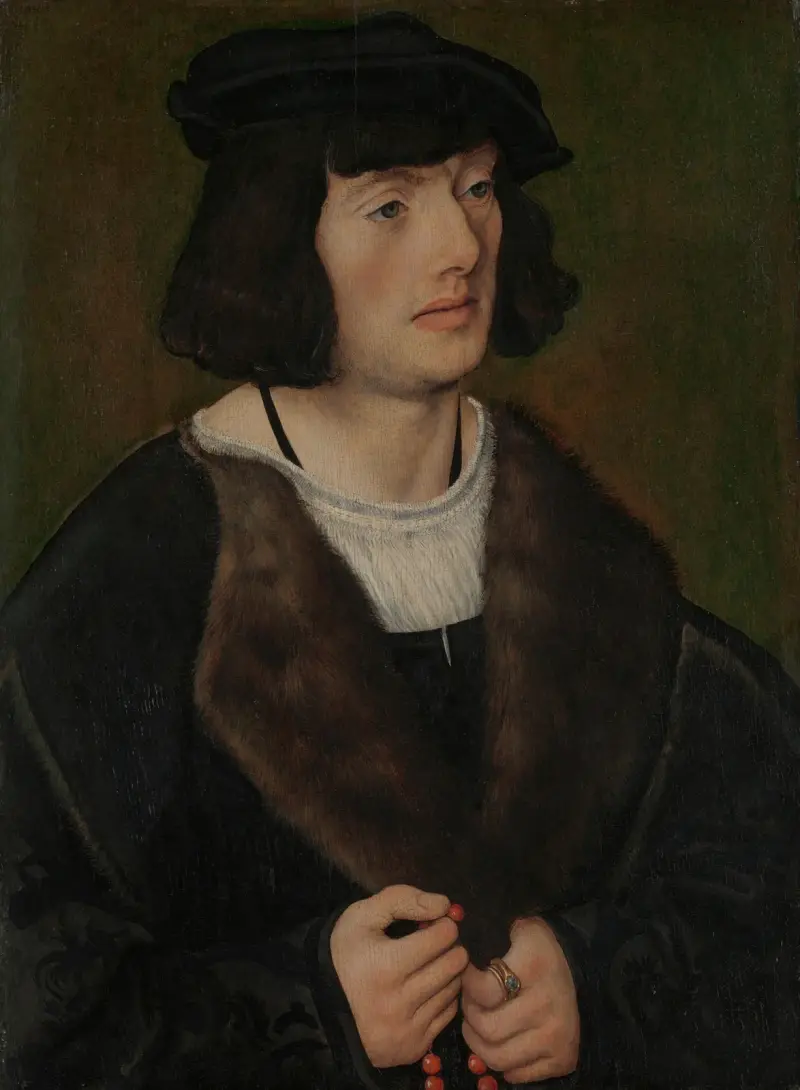 Porträtt av en man med radband av Lucas Cranach the Elder