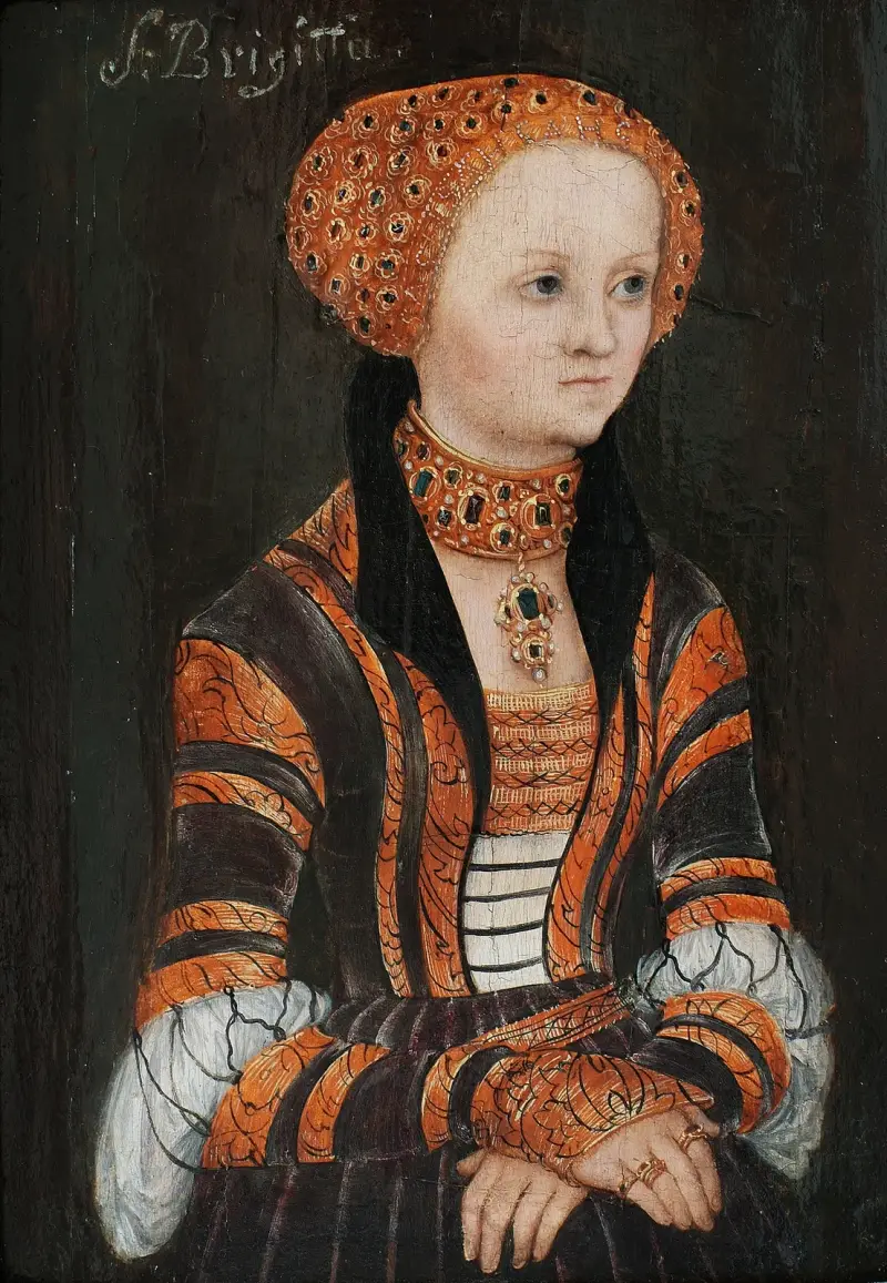 Porträtt av den heliga Birgitta av Sverige av Lucas Cranach the Elder