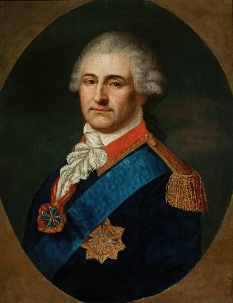Porträtt av Stanisław August Poniatowski i generalsuniform av Johann Baptist von Lampi the Elder