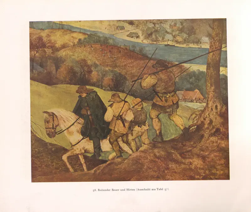 Reitender Bauer und Hirten av Pieter Bruegel The Elder