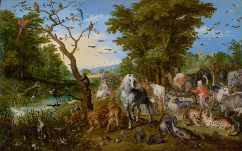 Djurens intåg i Noas ark av Jan Brueghel The Elder