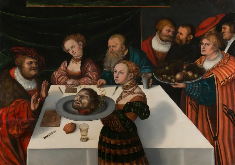 Das Gastmahl des Herodes von Lucas Cranach the Elder