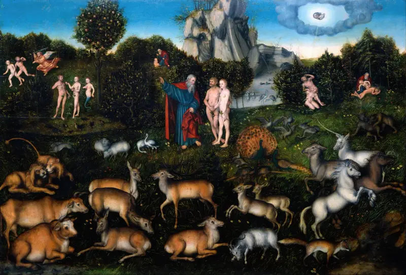 The Garden of Eden av Lucas Cranach the Elder