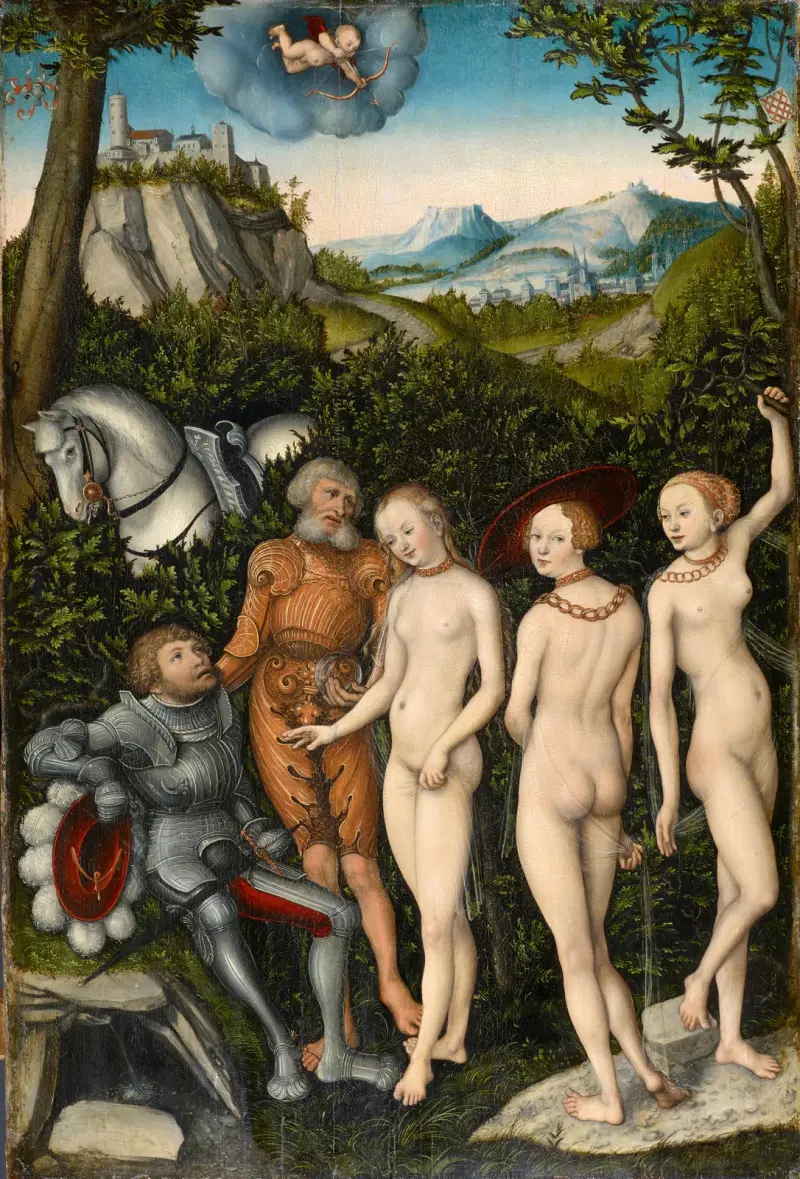 Das Urteil des Paris, 1528 von Lucas Cranach the Elder