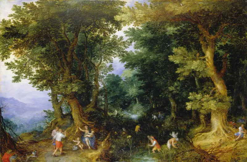 The Mocking of Latona av Jan Brueghel The Elder
