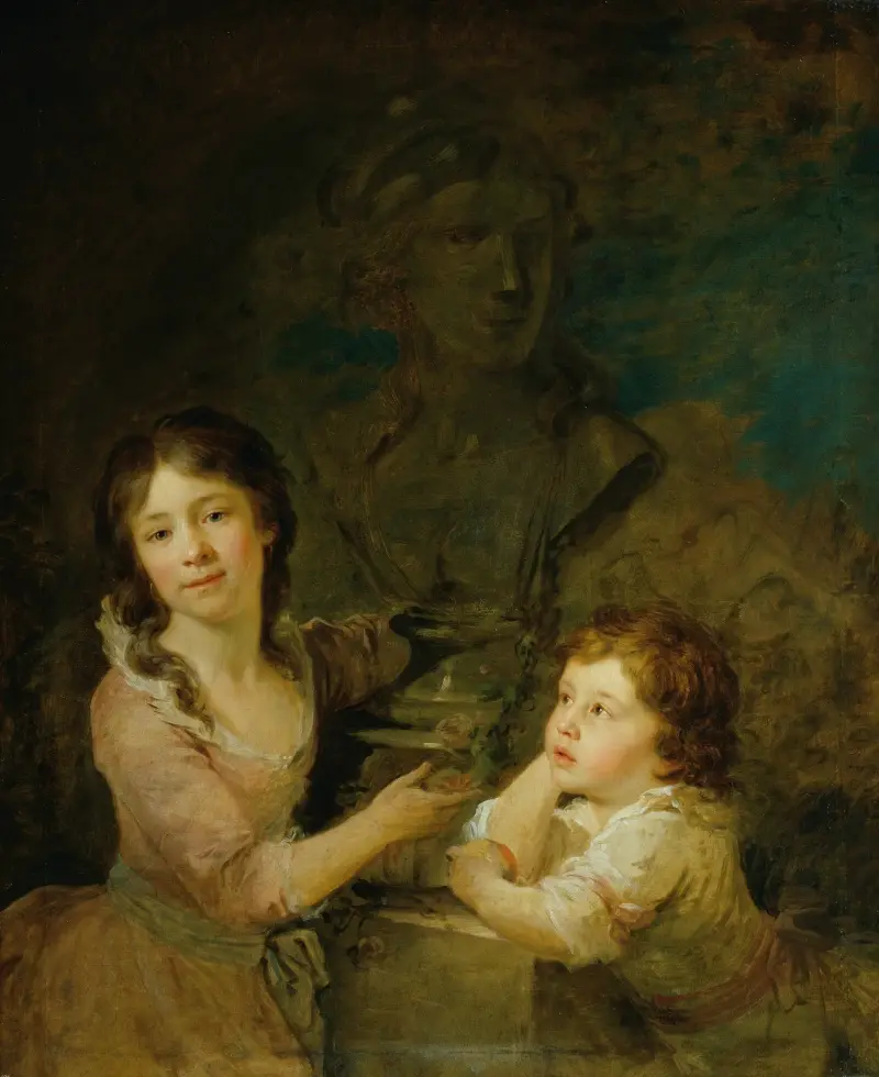 Zwei Kinder aus der Familie der Grafen Thomatis von Johann Baptist von Lampi the Elder