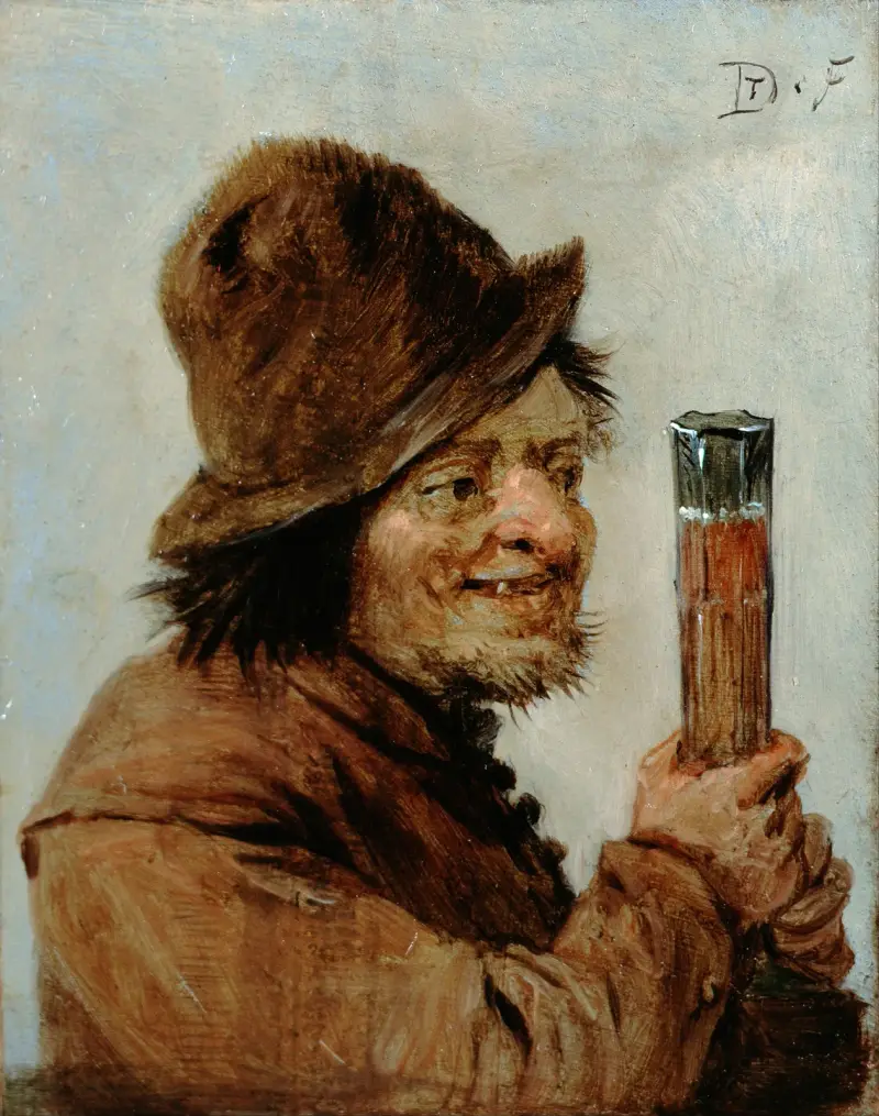 Chłop z kieliszkiem, David Teniers The Younger