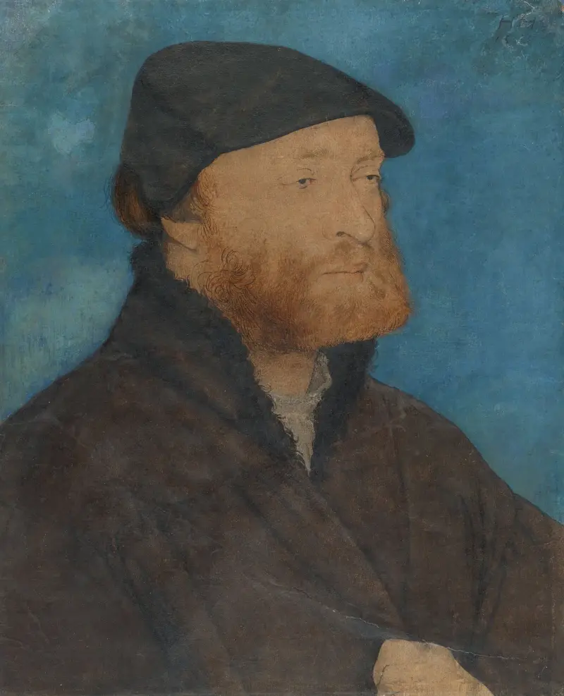 Bildnis eines Mannes mit schwarzem Barett von Hans Holbein The Younger