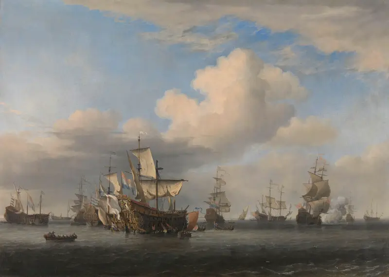 Captured English Ships after the Four Days’ Battle av Willem van de Velde the Younger