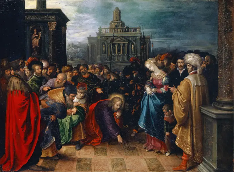 Kristus och äktenskapsbryterskan av Frans Francken the Younger
