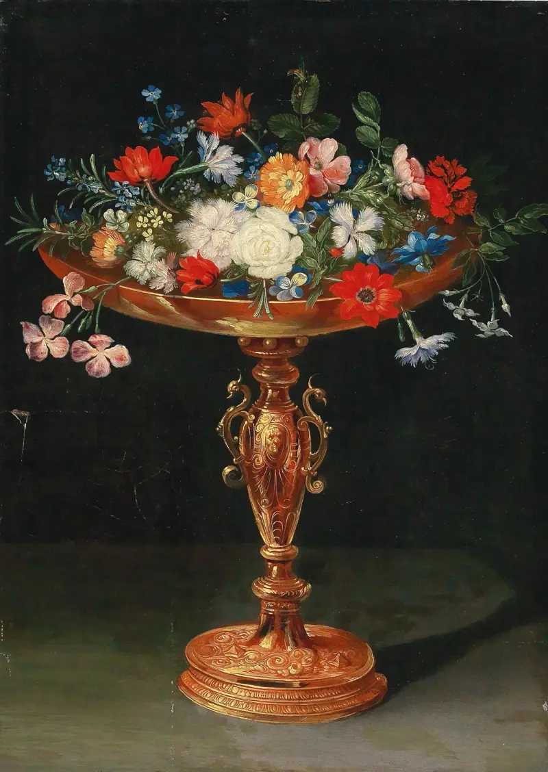 Blommor i en förgylld tazza av Jan Brueghel the Younger