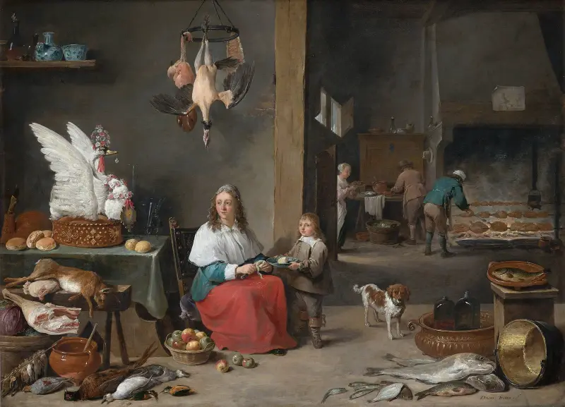 Kuchyňský interiér, 1644, David Teniers The Younger