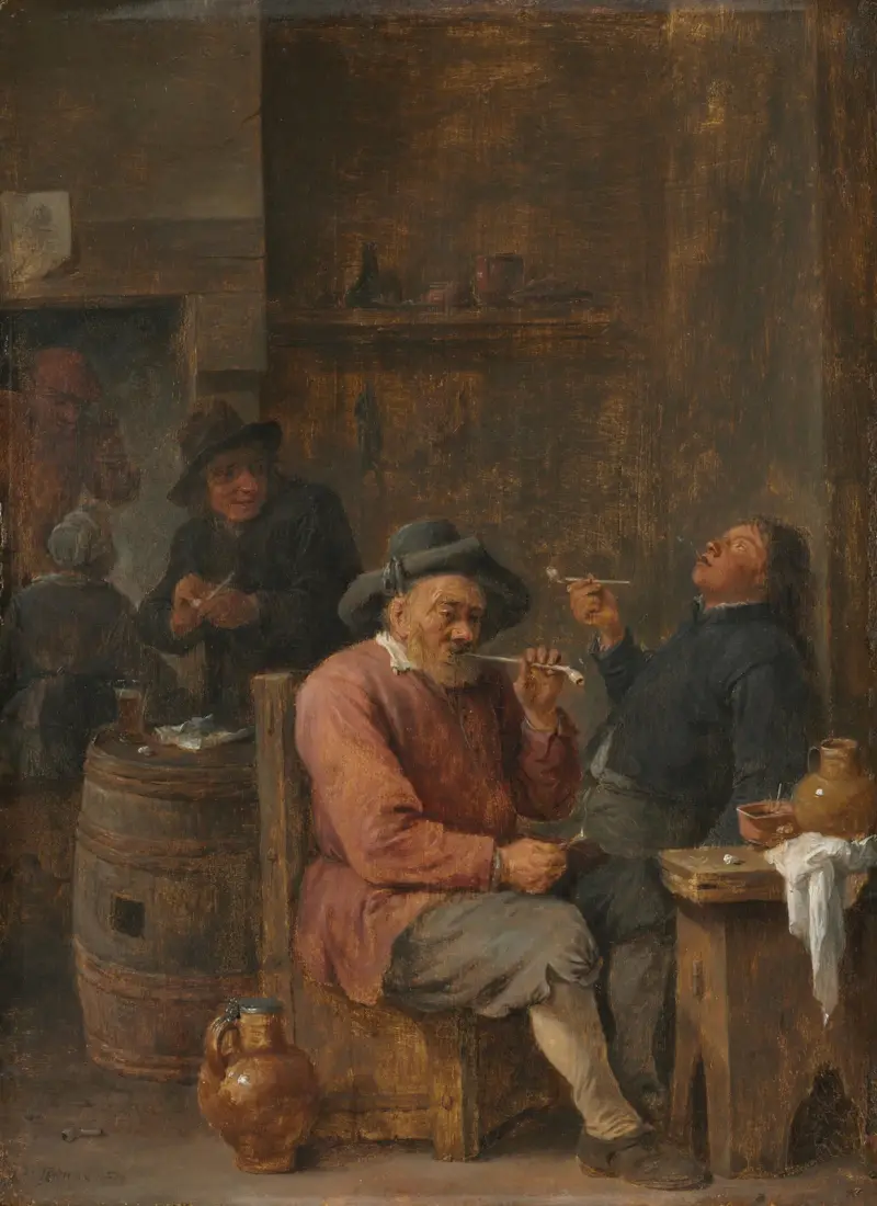 Bönder som röker på en krog av David Teniers The Younger