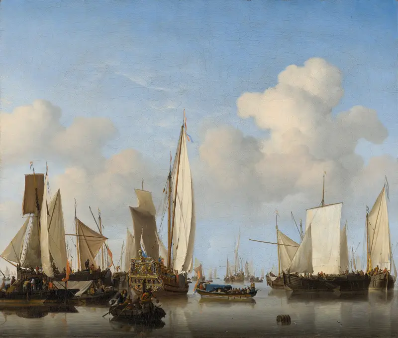 Schiffe auf der Reede von Willem van de Velde the Younger
