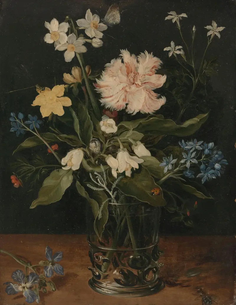Still Life with Flowers in a Glass av Jan Brueghel the Younger