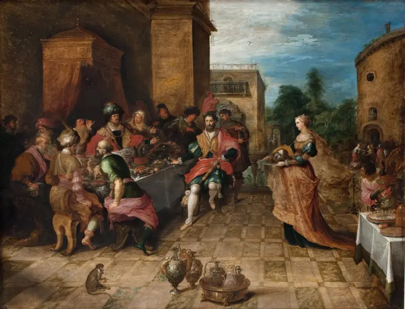Herodes gästabud. Salome överlämnar Johannes Döparens huvud av Frans Francken the Younger