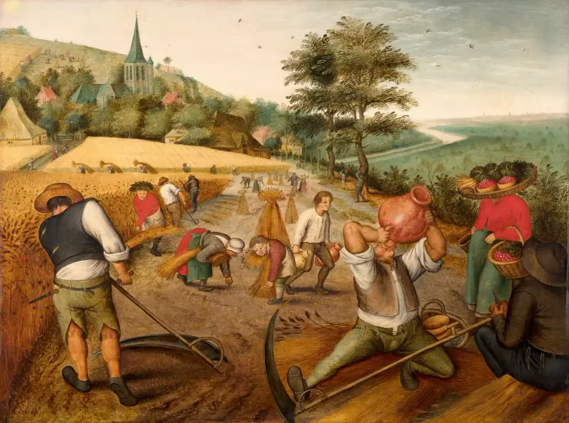 Skörden, allegori över sommaren av Pieter Brueghel The Younger