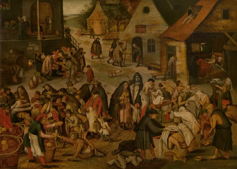 Die sieben Werke der Barmherzigkeit von Pieter Brueghel The Younger